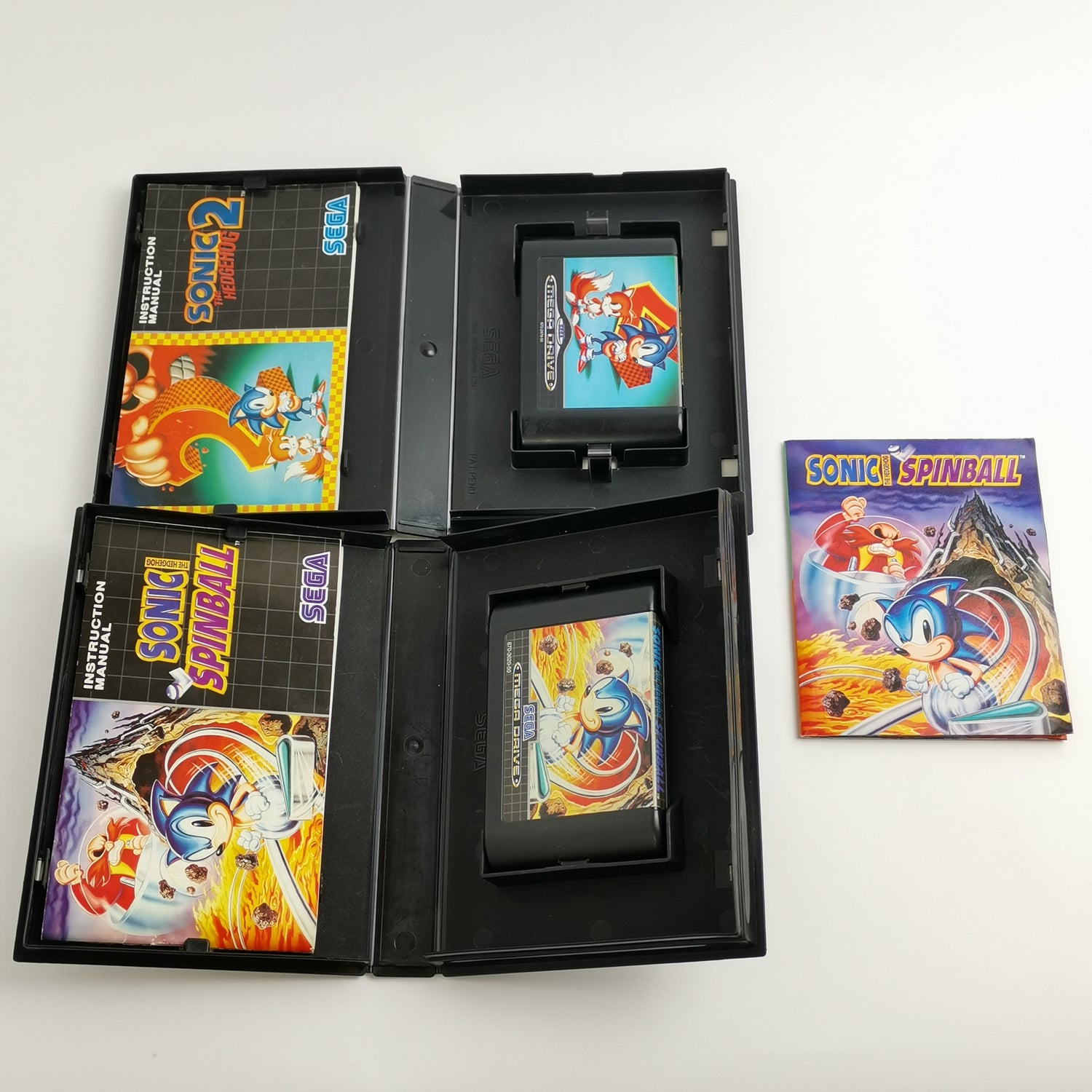 Sega Mega Drive games as a set: Sonic The Hedgehog 2 & Sonic Spinball - OVP MD