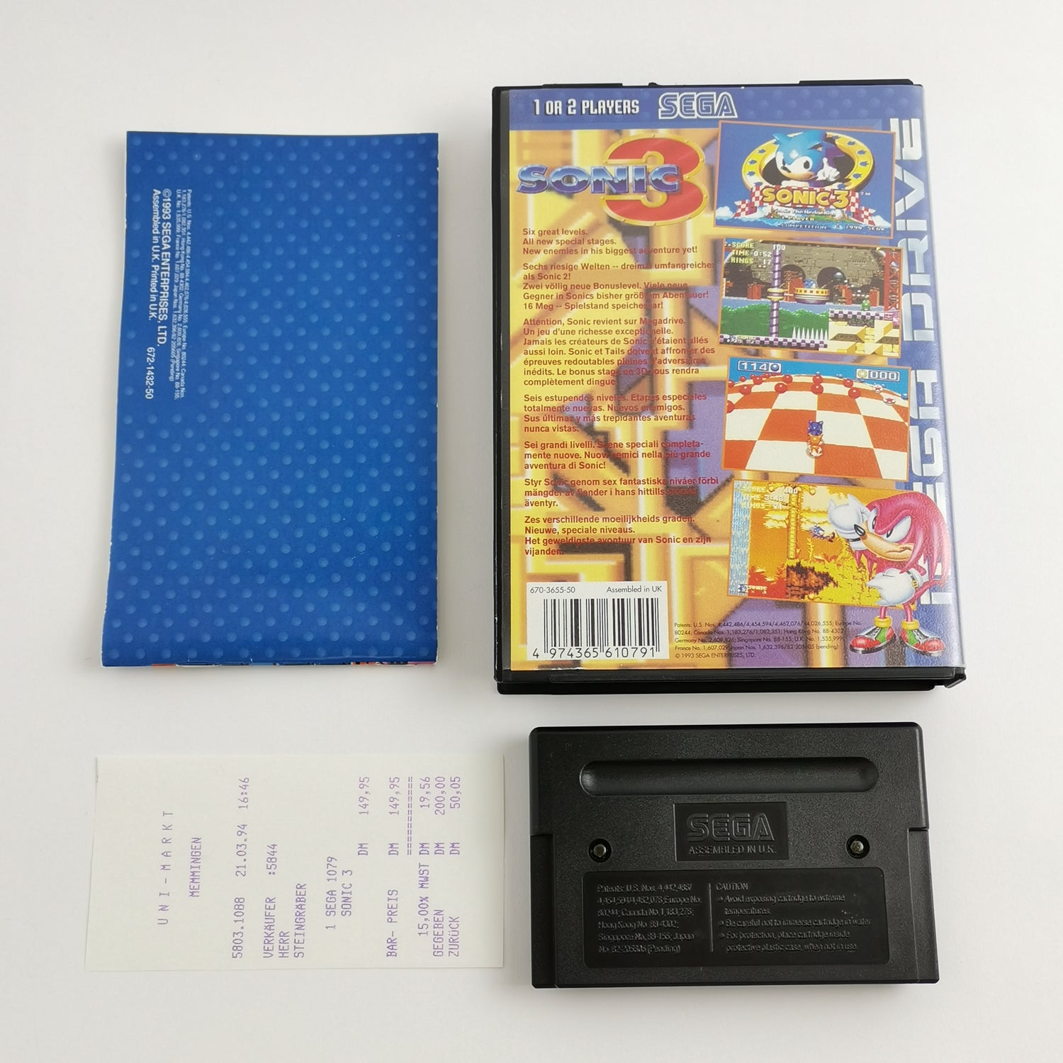 Sega Mega Drive Game: Sonic 3 - OVP & Manual PAL | MD MegaDrive [2]