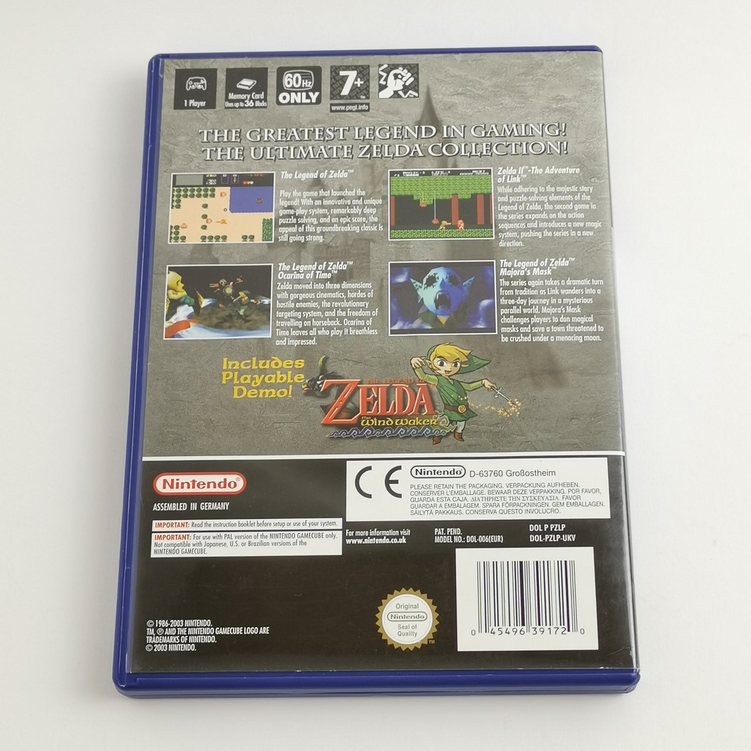 Nintendo Gamecube game: The Legend of Zelda Collectors Edition - original packaging instructions