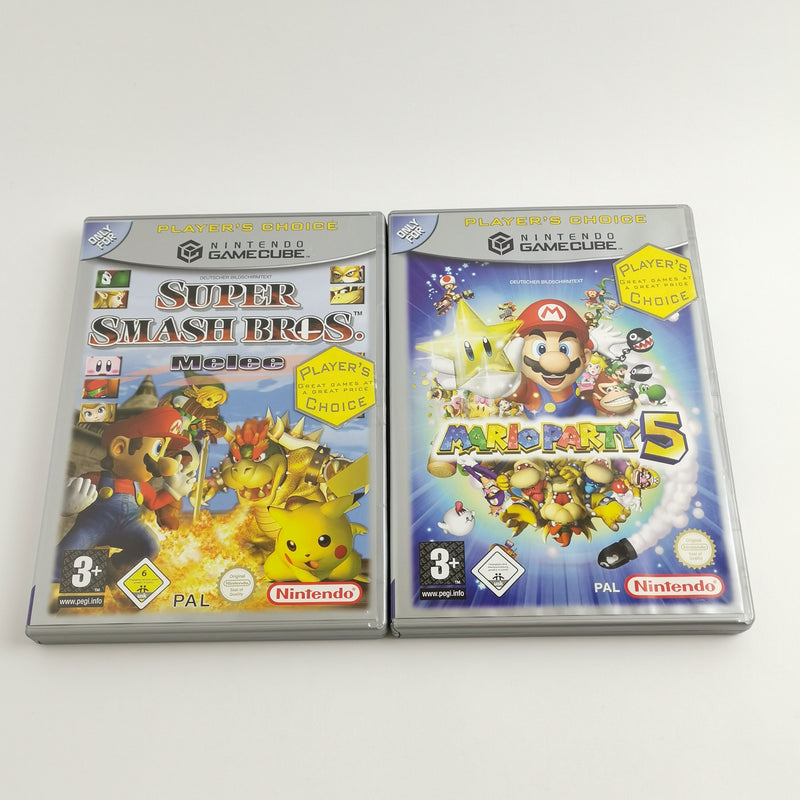 Nintendo Gamecube Spiele : Super Smash Bros. Melee & Mario Party 5 - OVP GC PAL