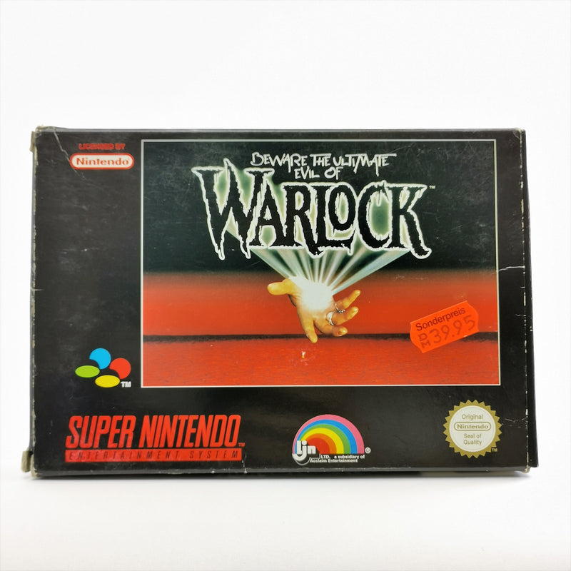Super Nintendo game: Warlock - original packaging &amp; instructions PAL EUR | SNES 16bit
