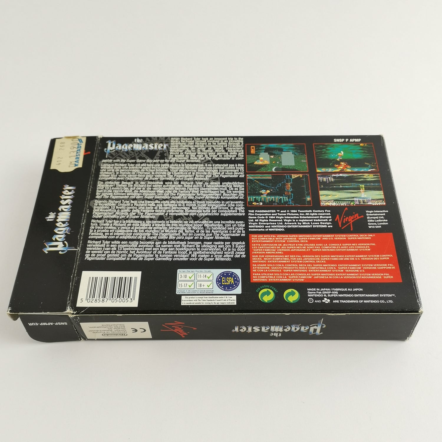 Super Nintendo Game: The Pagemaster - OVP & Instructions PAL EUR | SNES 16bit