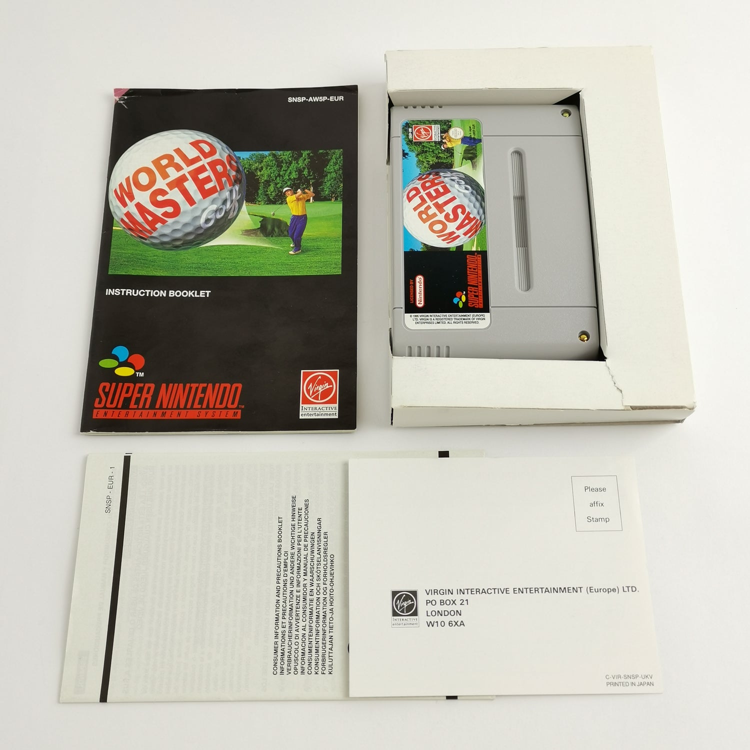 Super Nintendo Spiel : World Masters Golf - OVP & Anleitung PAL EUR | SNES 16Bit