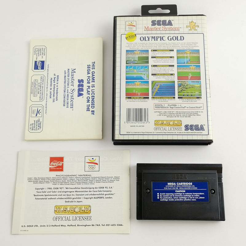 Sega Master System Spiel : Olympic Gold - OVP Anleitung | MS dt. PAL Version