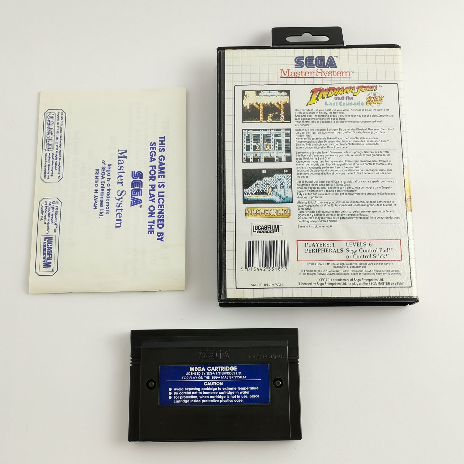 Sega Master System Spiel : Indy Indiana Jones and the last Crusade - OVP MS PAL