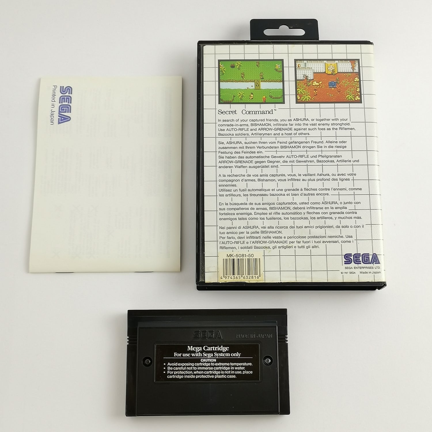 Sega Master System Spiel : Secret Command - OVP Anleitung | MS PAL Version