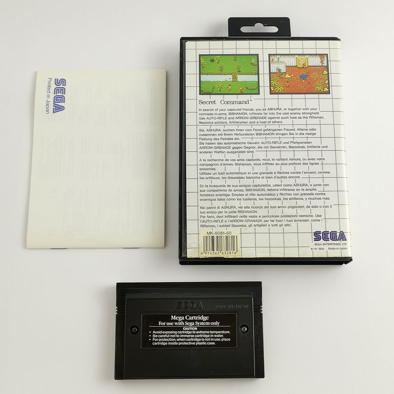 Sega Master System Spiel : Secret Command - OVP Anleitung | MS PAL Version