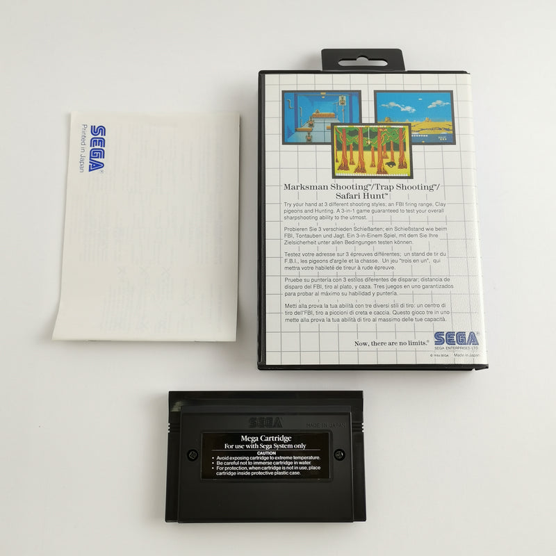 Sega Master System Game: Marksman / Trap - Shooting - Safari Hunt | MS OVP PAL