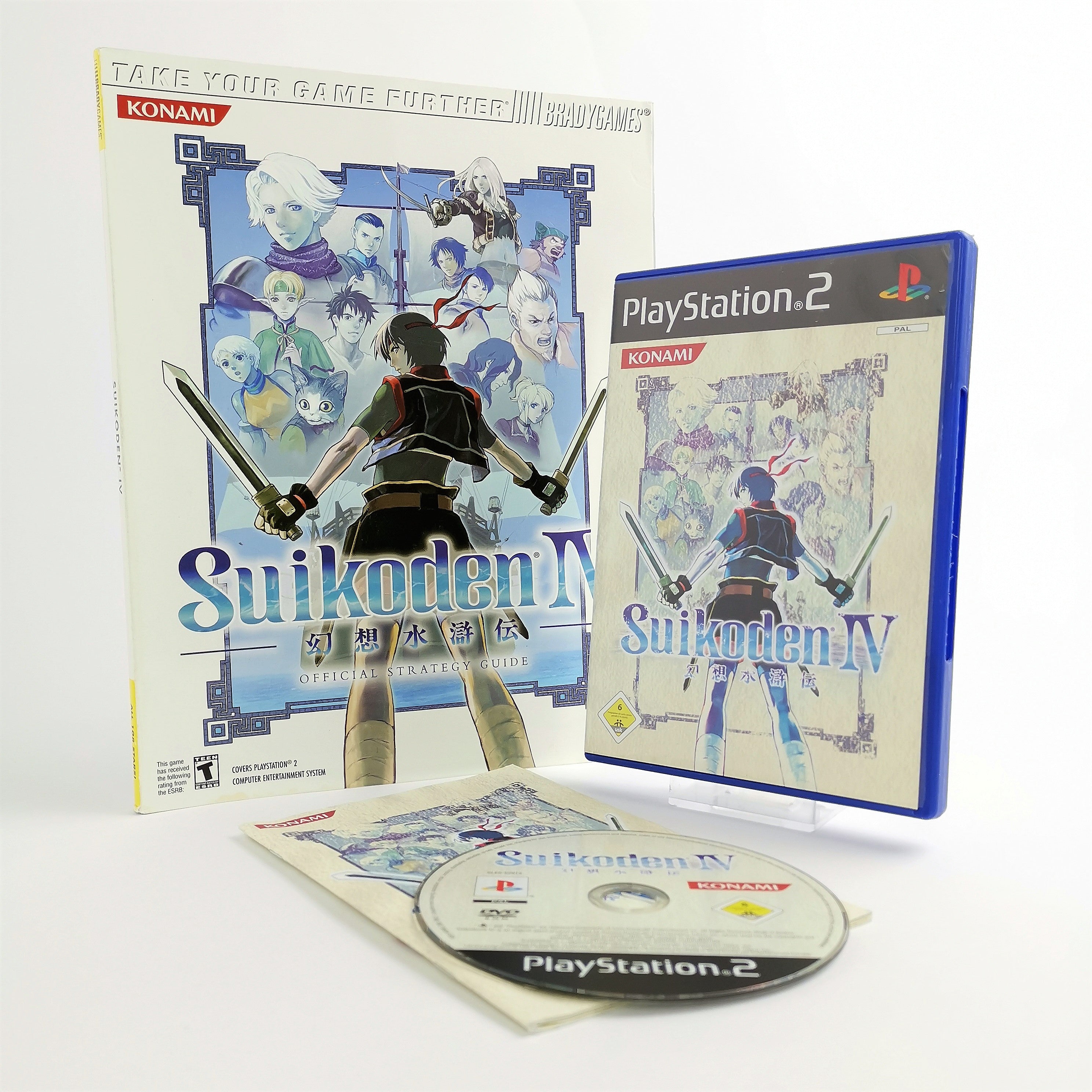 Sony Playstation 2 Game: Suikoden IV 4 + Strategy Guide Bradygames | PS2 original packaging
