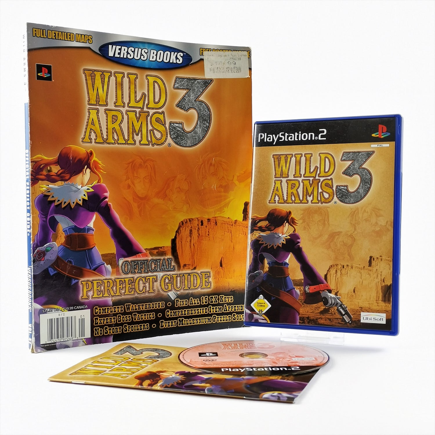 Sony Playstation 2 Spiel : Wild Arms 3 + Strategy Guide Versus Books | PS2 OVP