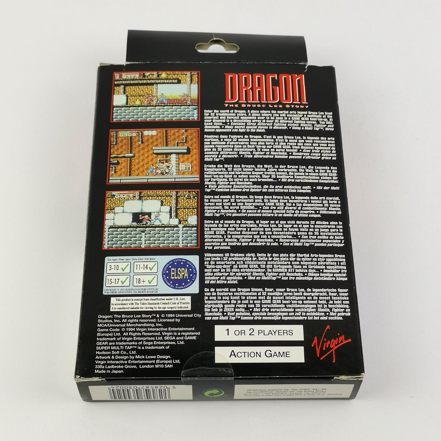 Sega Game Gear Spiel : Dragon The Bruce Lee Story - OVP u. Anleitung PAL