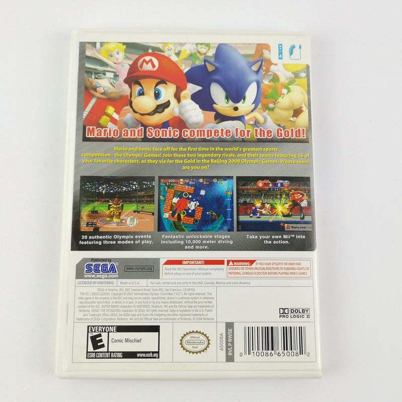 Nintendo Wii Spiel : Mario & Sonic At The Olympic Games - OVP Anleitung USA