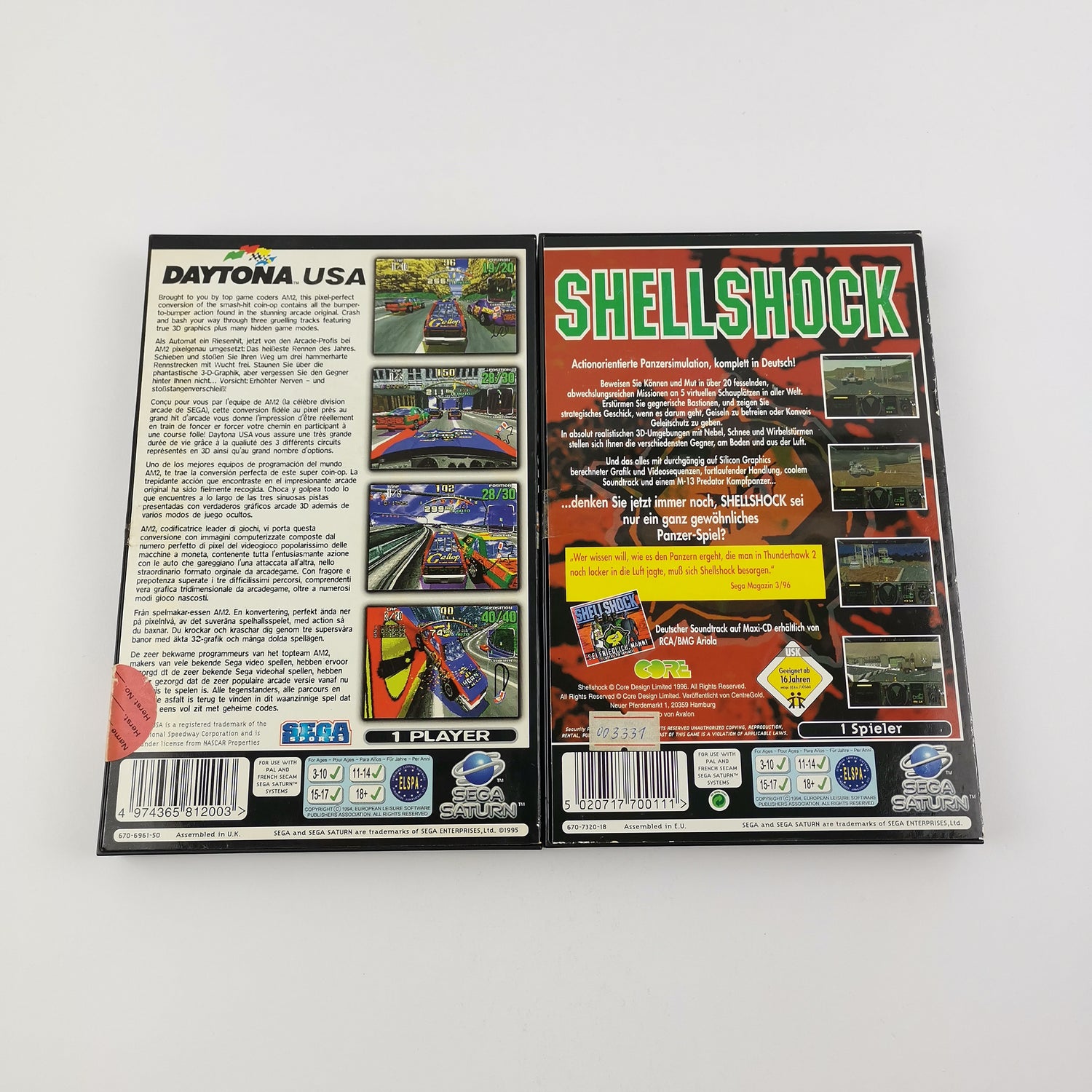 Sega Saturn Spiele : Shellshock + Daytona USA - OVP & Anleitung PAL Bundle