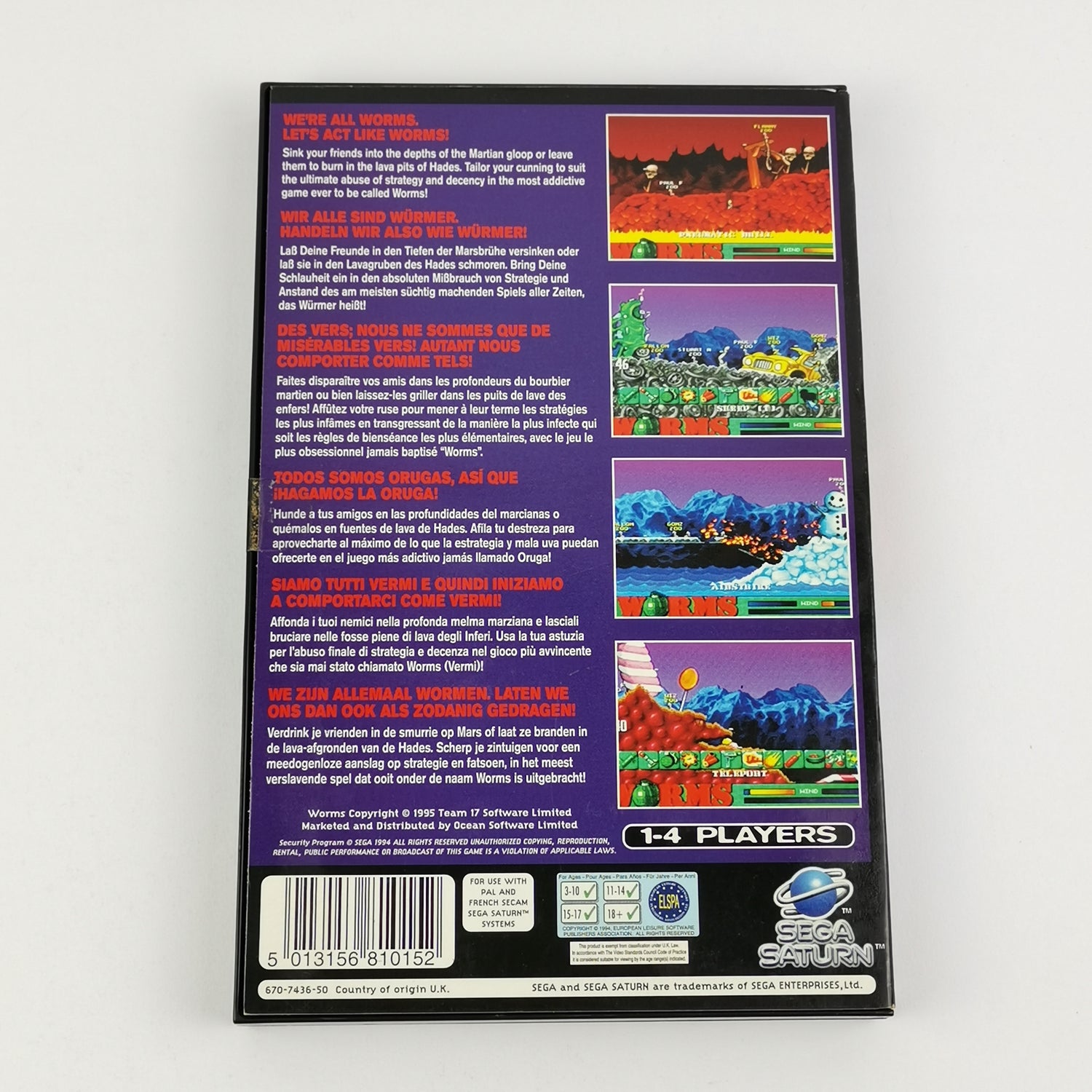 Sega Saturn Game: Worms - OVP & Instructions PAL | SegaSaturn Disc [2]
