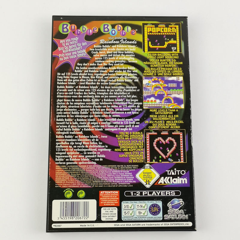 Sega Saturn Game: Bubble Bobble - OVP without instructions PAL | SS Disc Acclaim