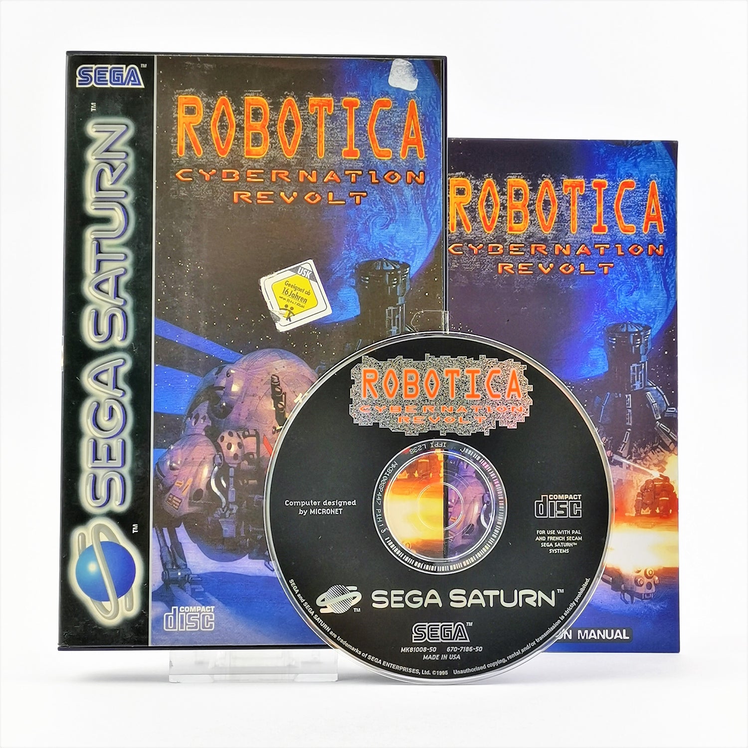 Sega Saturn Game: Robotica Cybernation Revolt - OVP Instructions PAL | disc