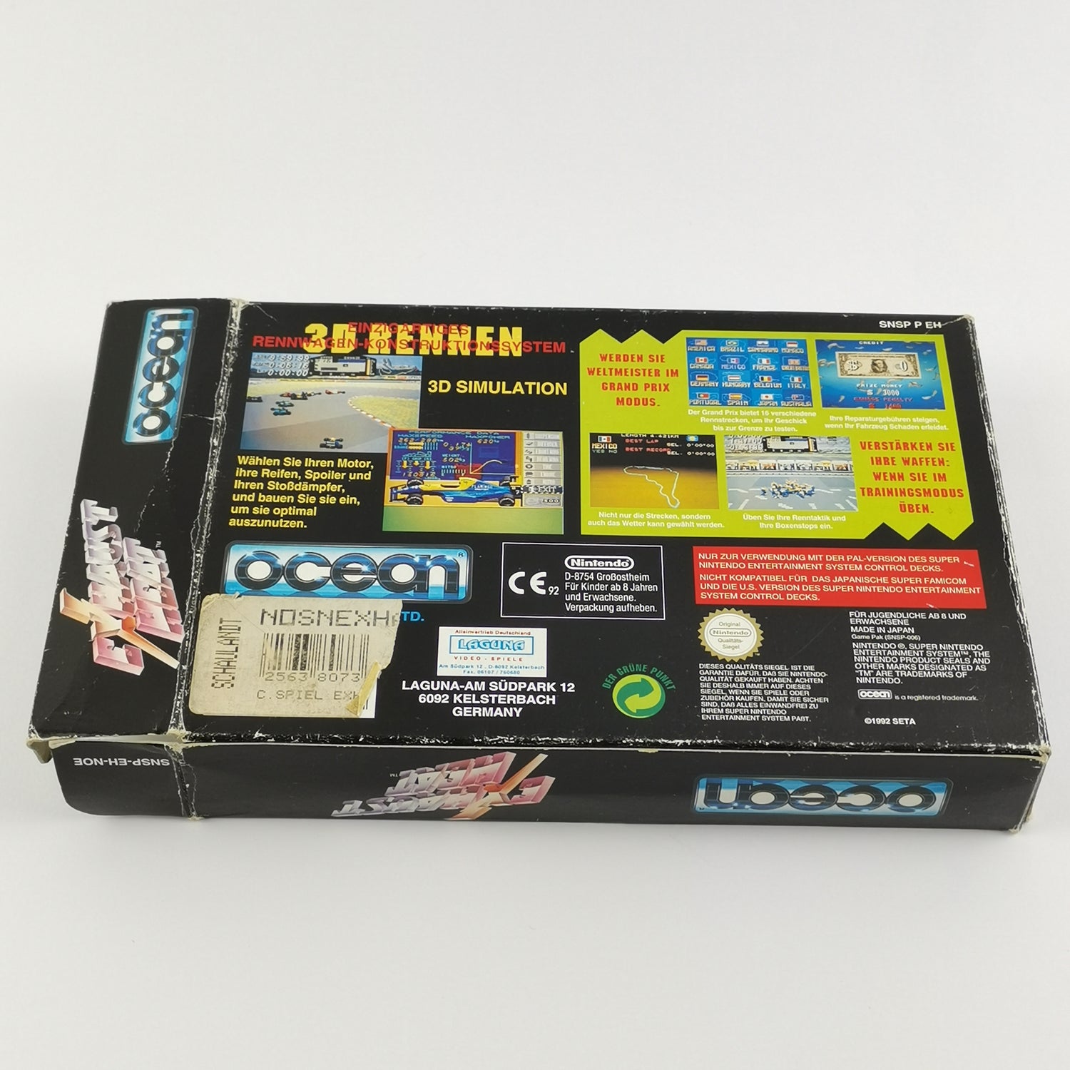 Super Nintendo game: Exhaust Heat - original packaging and instructions PAL | SNES NOE