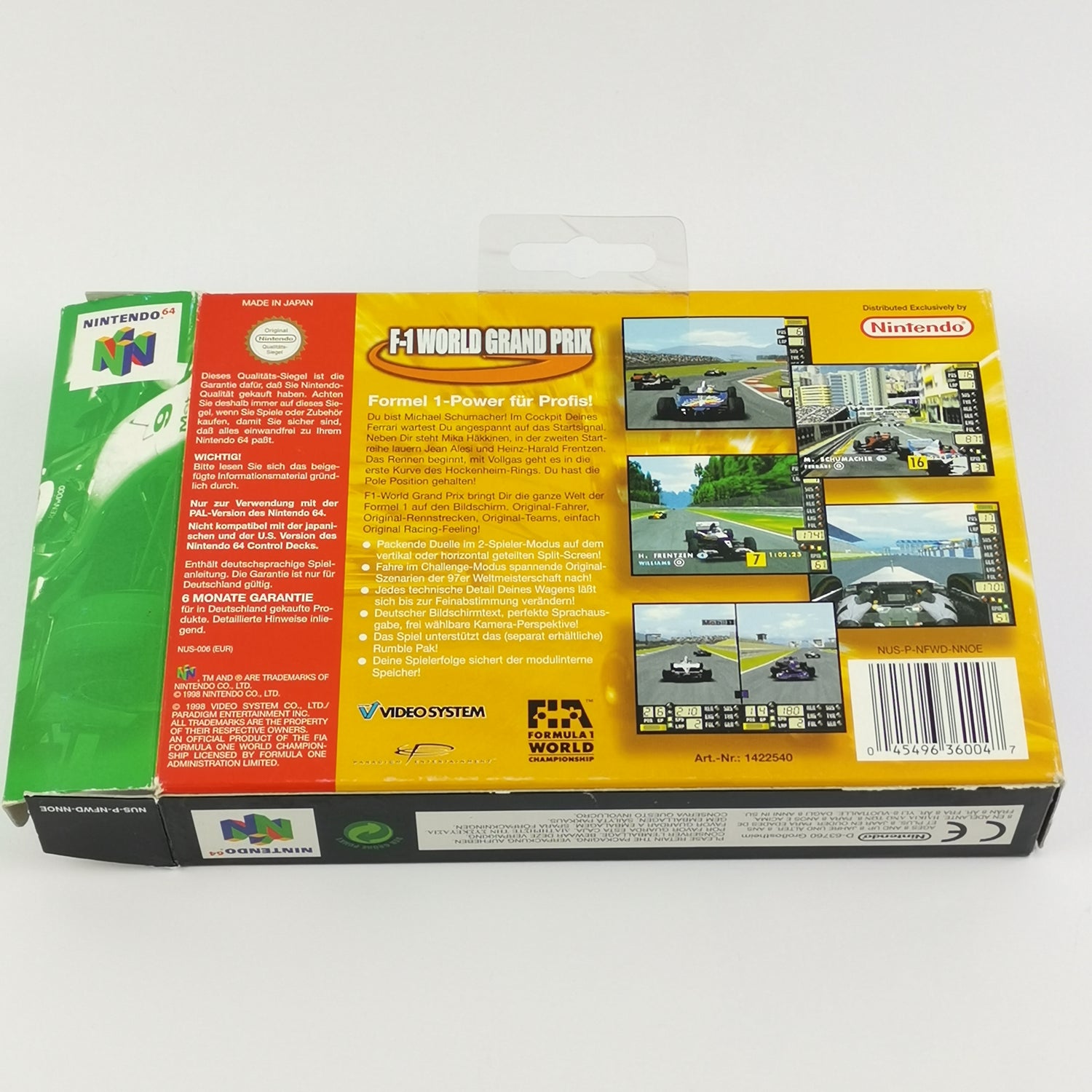 Nintendo 64 Spiel : F-1 World Grand Prix - OVP und Anleitung PAL | N64