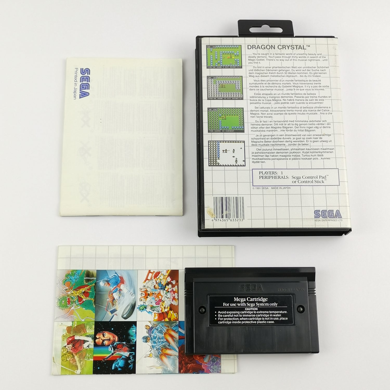 Sega Master System Spiel : Dragon Crystal - OVP Anleitung | MS Cartridge