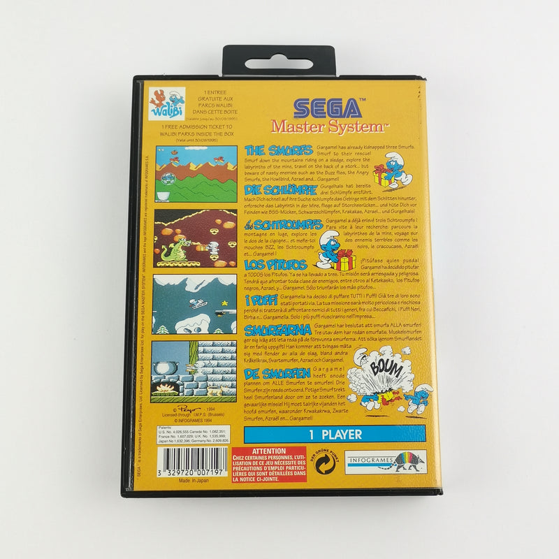 Sega Master System Spiel : LES Schtroumpfs / Die Schlümpfe - OVP Anleitung MS