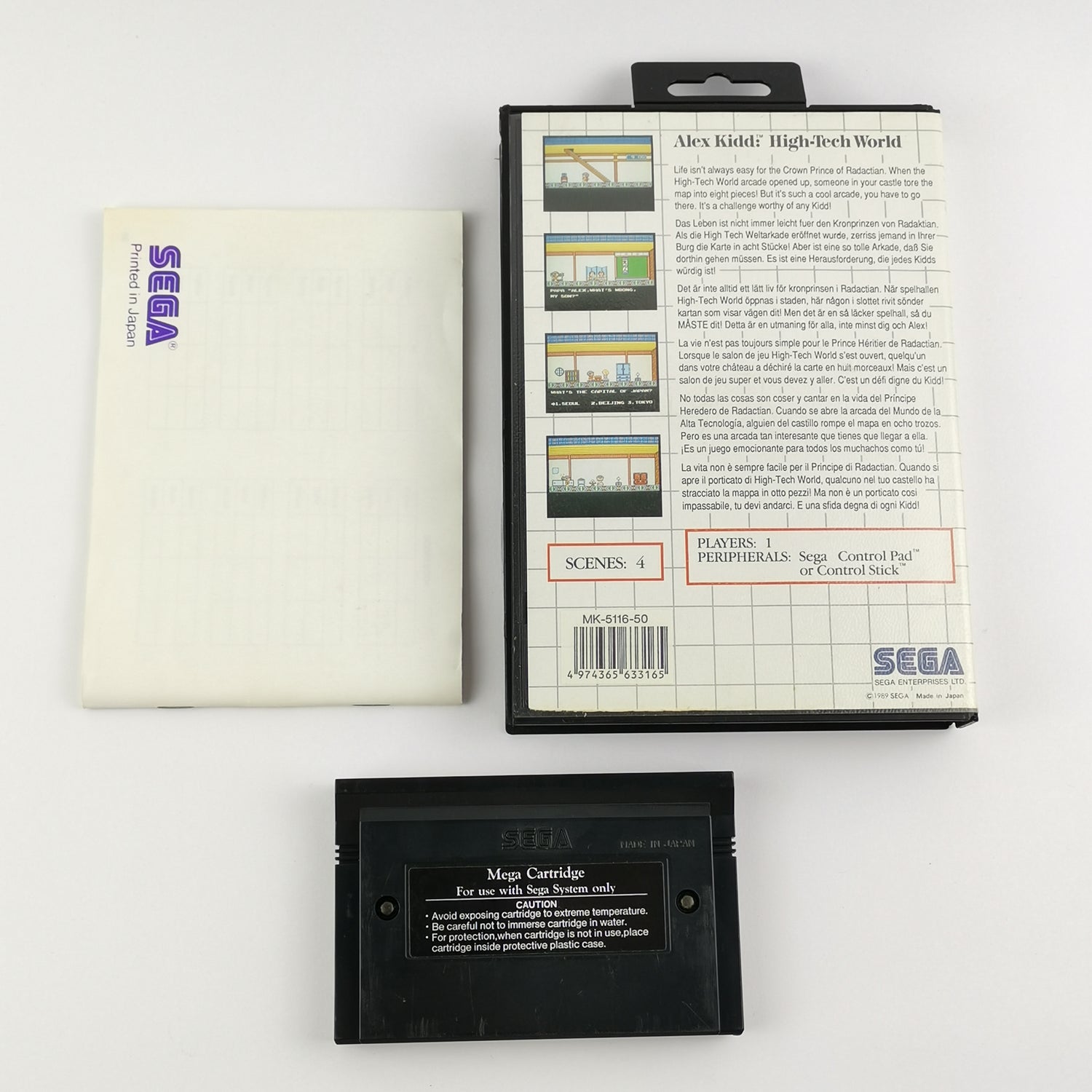 Sega Master System game: Alex Kidd in High-Tech World - OVP manual PAL MS