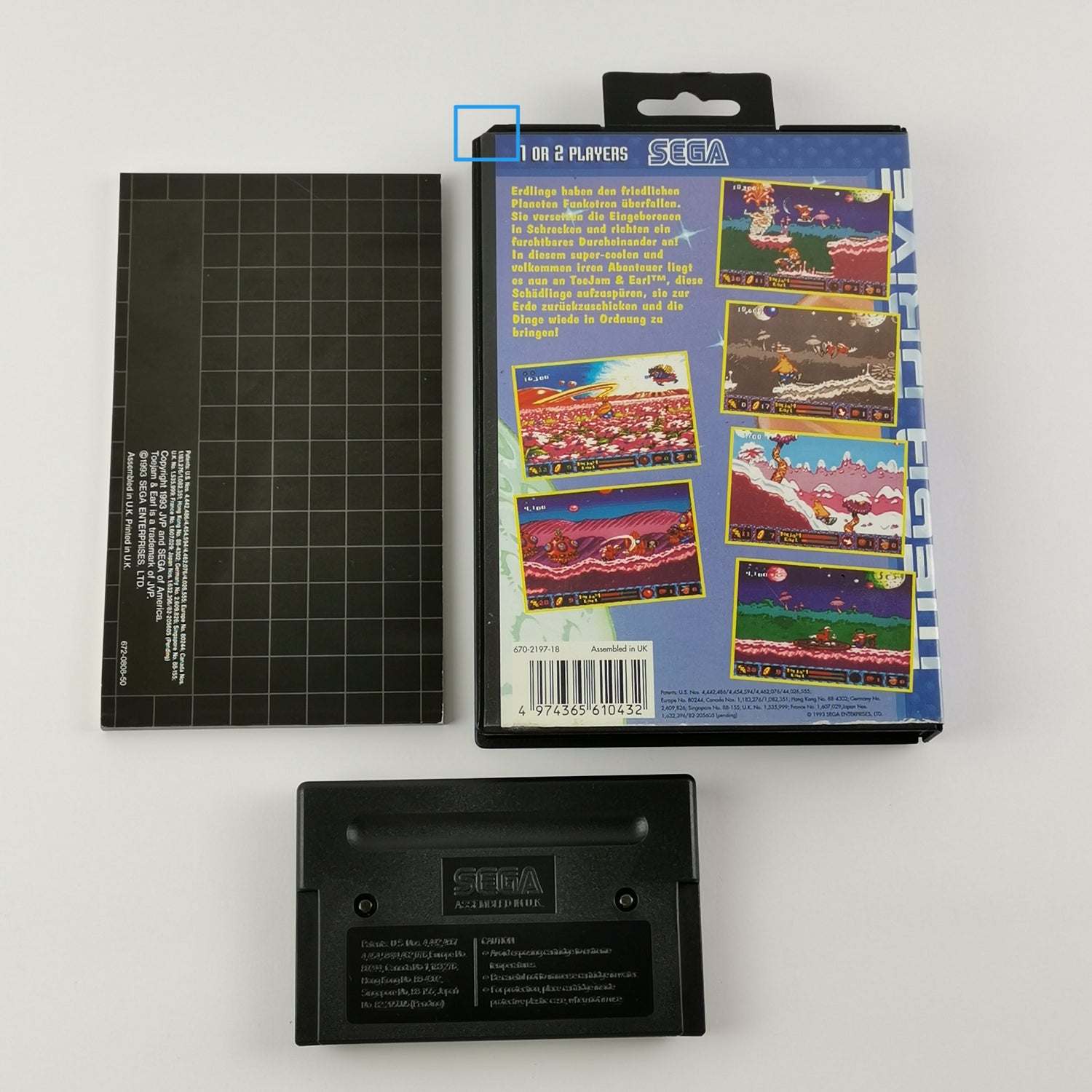 Sega Mega Drive Game: ToeJam & Earl in Panic on Funkotron - OVP Instructions PAL