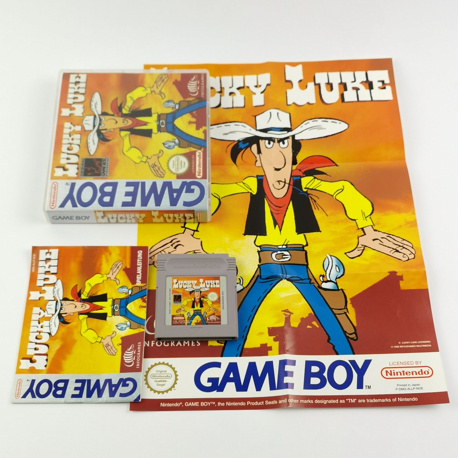 Nintendo Game Boy Classic Spiel : Lucky Luke - Modul + Anleitung + Poster PAL