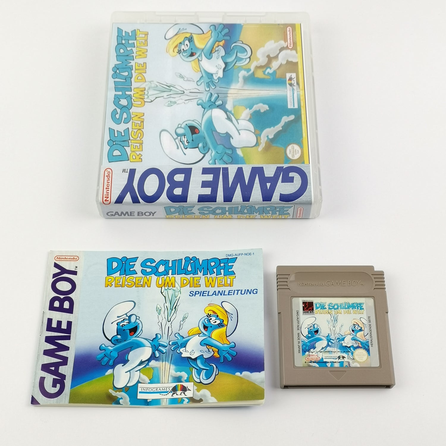 Nintendo Game Boy Classic Game: The Smurfs Travel the World + Instructions
