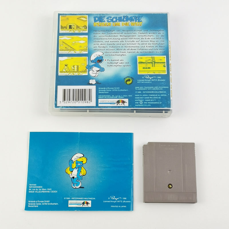 Nintendo Game Boy Classic Spiel : Die Schlümpfe Reisen um die Welt + Anleitung