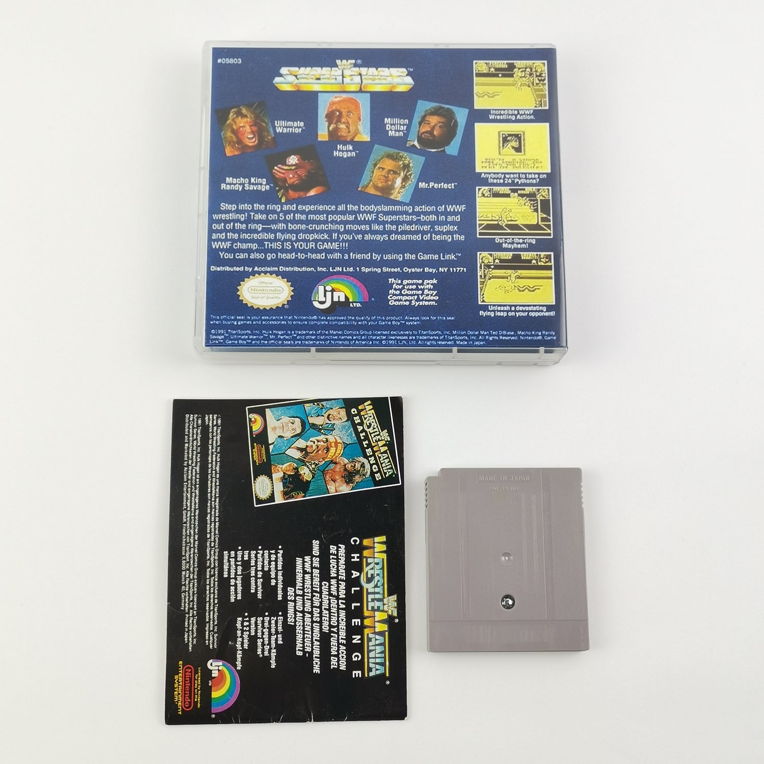 Nintendo Game Boy Classic Spiel : WWF Superstars - Modul & Anleitung Wrestling