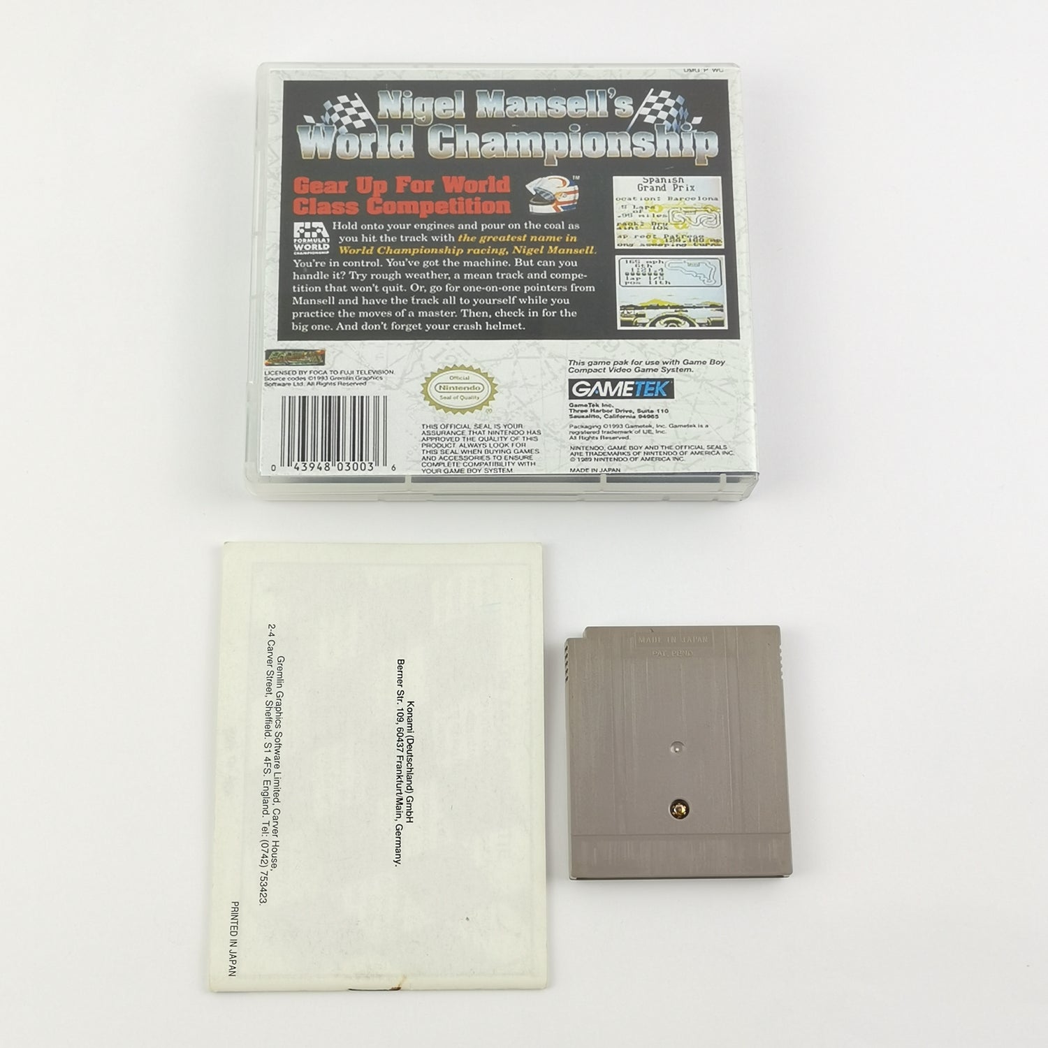 Nintendo Game Boy Classic Spiel : Nigel Mansells World Championship - Modul PAL
