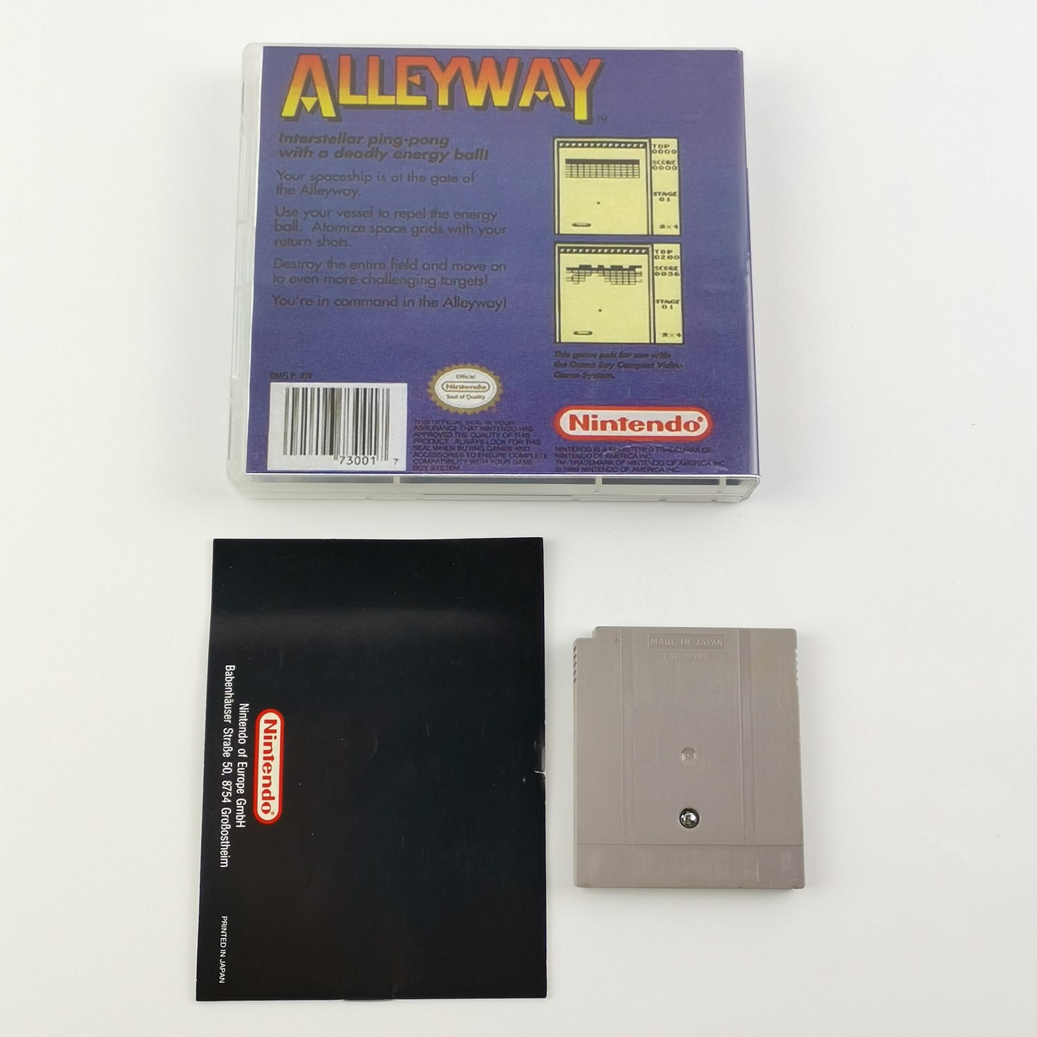 Nintendo Game Boy Classic Spiel : Alleyway - Modul & Anleitung GB PAL NOE