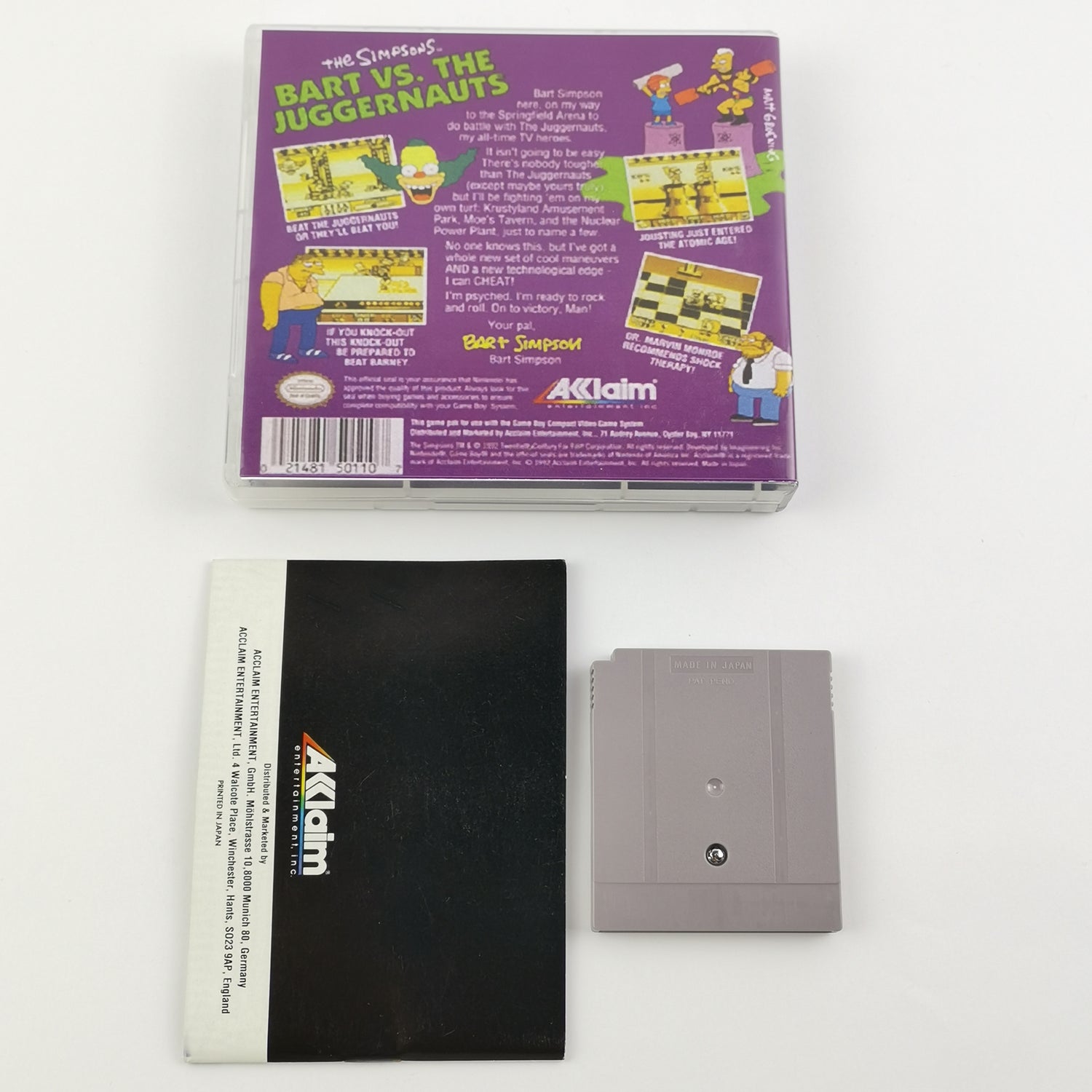 Nintendo Game Boy Classic Spiel : The Simpsons Bart Vs. The Juggernauts - Modul