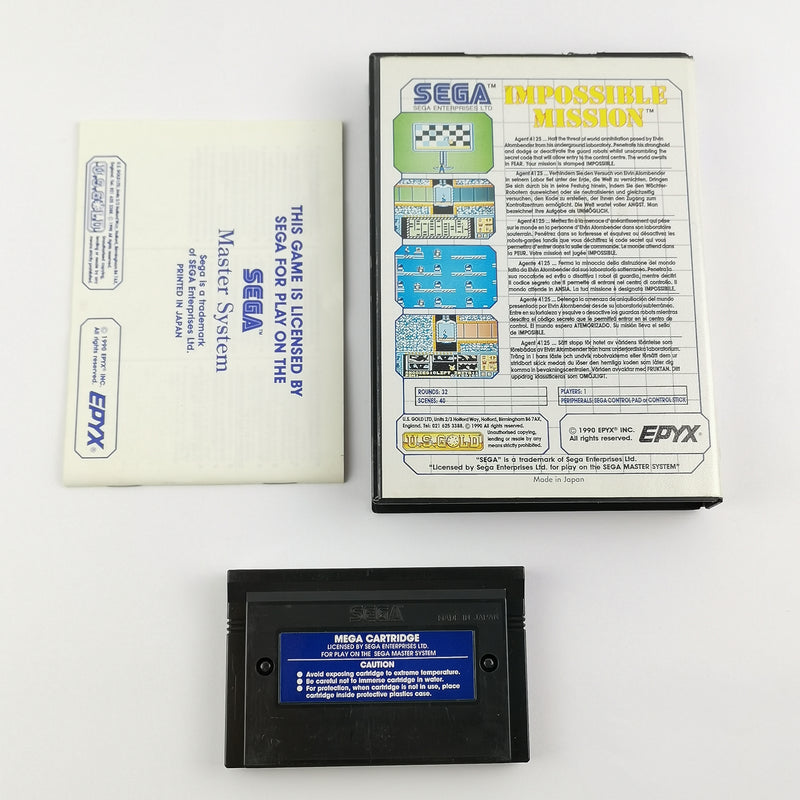 Sega Master System Game: Impossible Mission - OVP &amp; Instructions PAL | cartridge