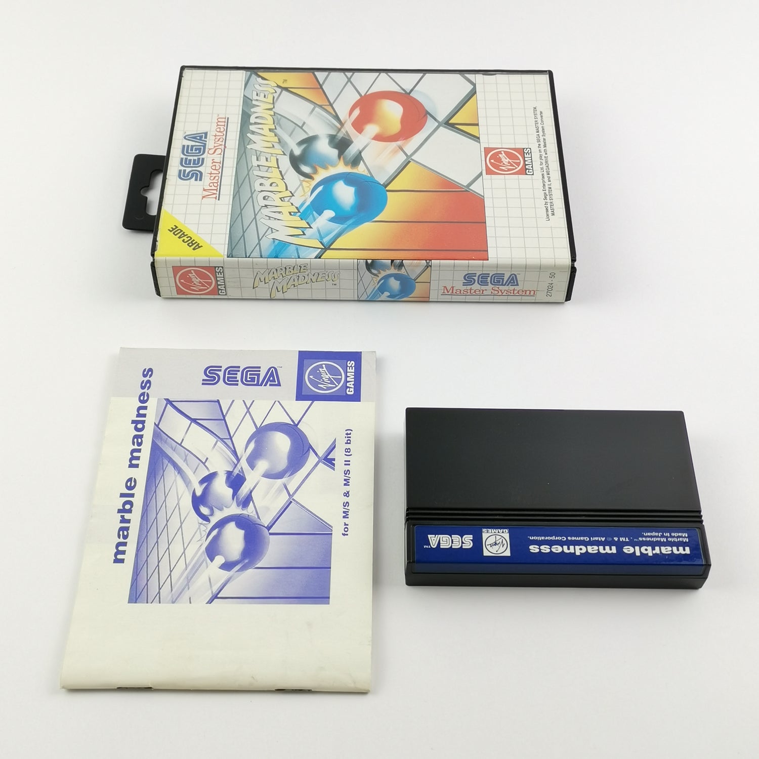 Sega Master System Spiel : Marble Madness - OVP & Anleitung PAL | Cartridge