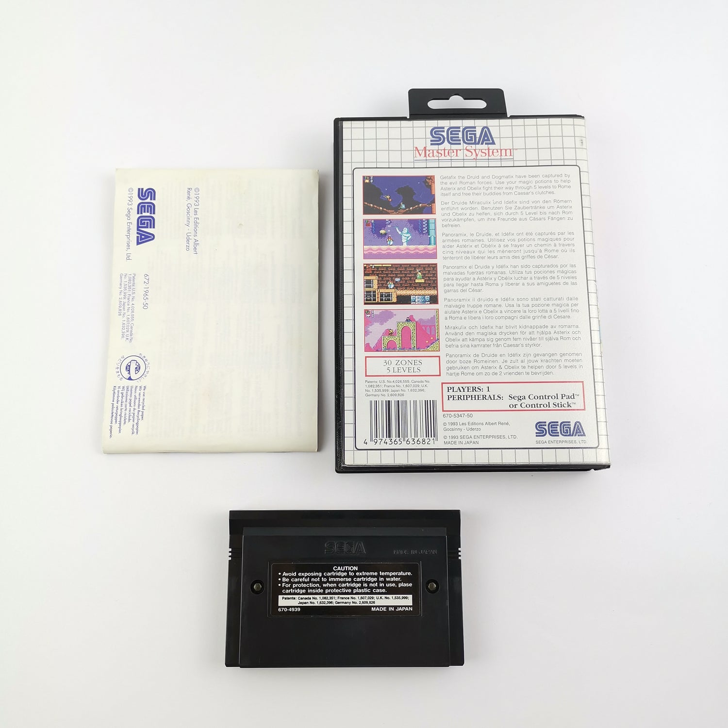 Sega Master System Game: Asterix and the Great Rescue - OVP Instructions PAL [2]