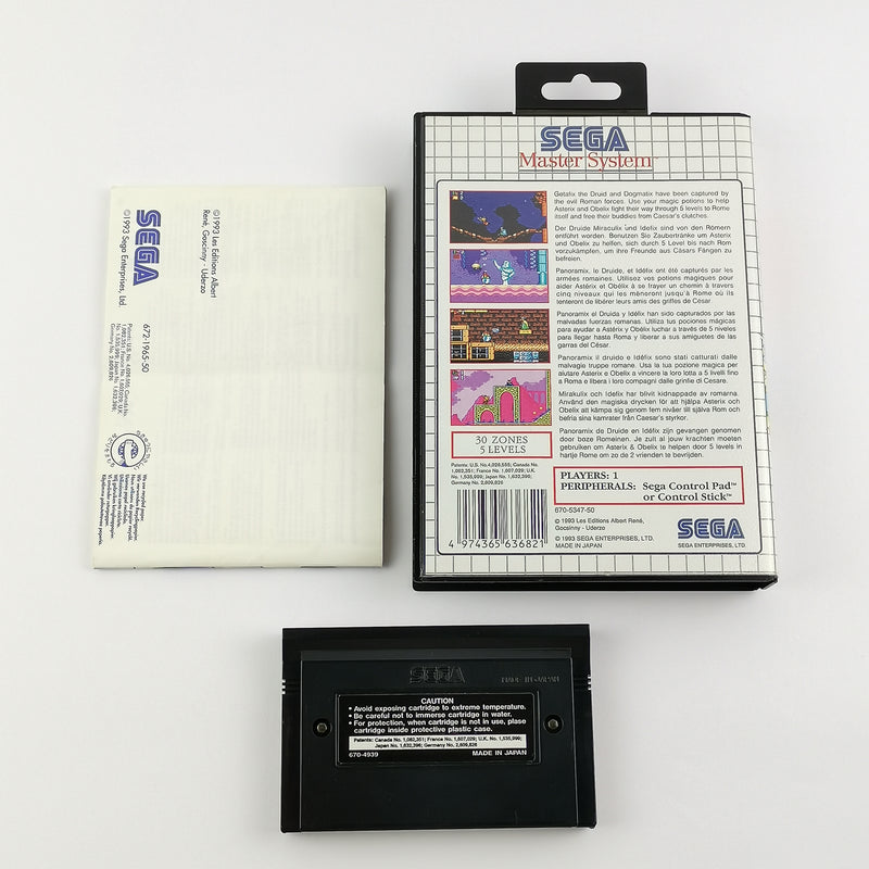 Sega Master System Game: Asterix and the Great Rescue - OVP Instructions PAL