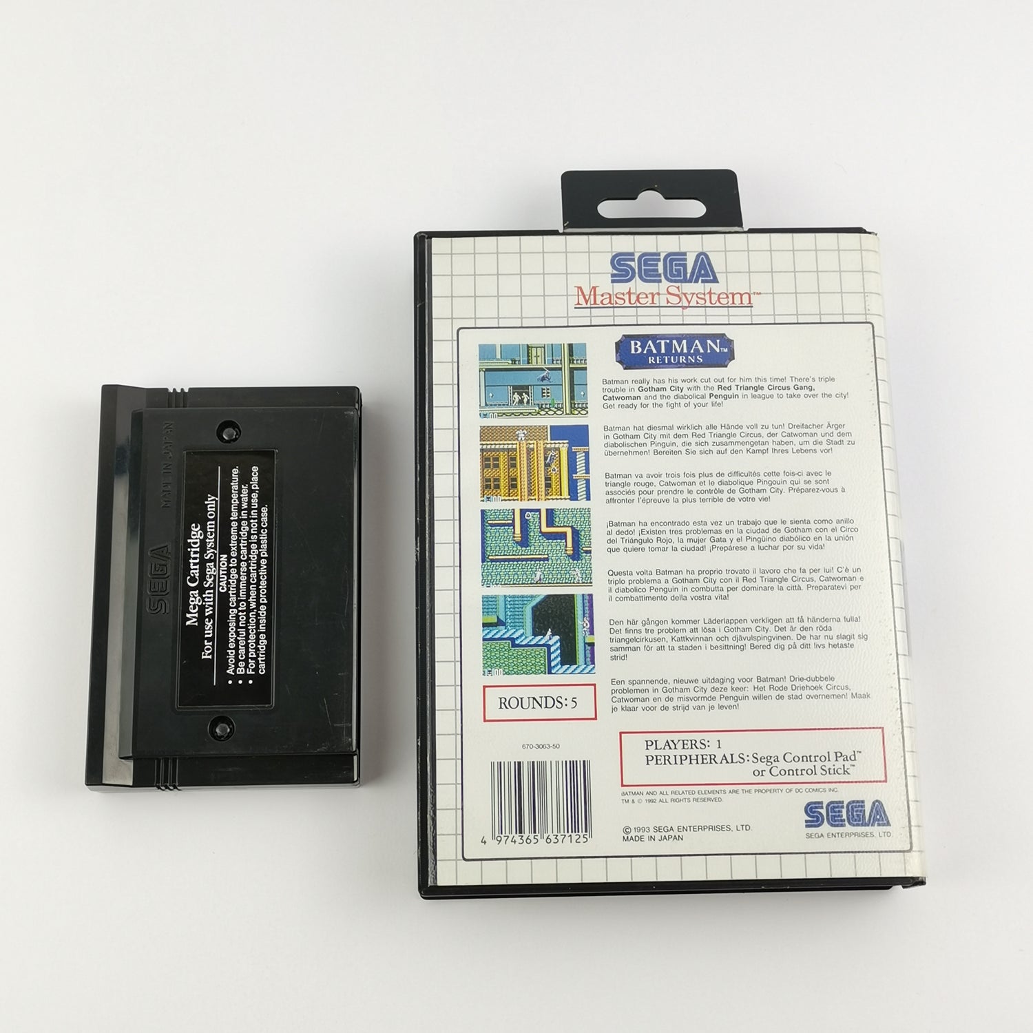 Sega Master System Spiel : Batman Returns - OVP ohne Anleitung PAL MS Cartridge