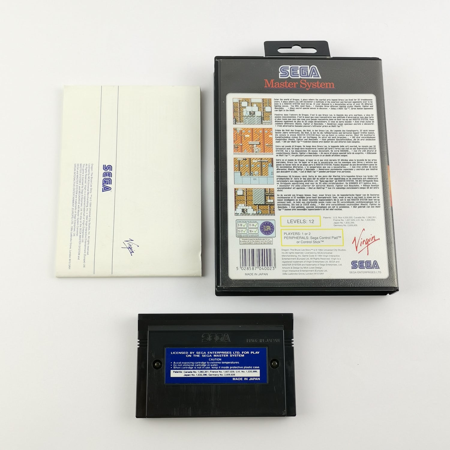 Sega Master System Spiel : Dragon The Bruce Lee Story - OVP & Anleitung PAL