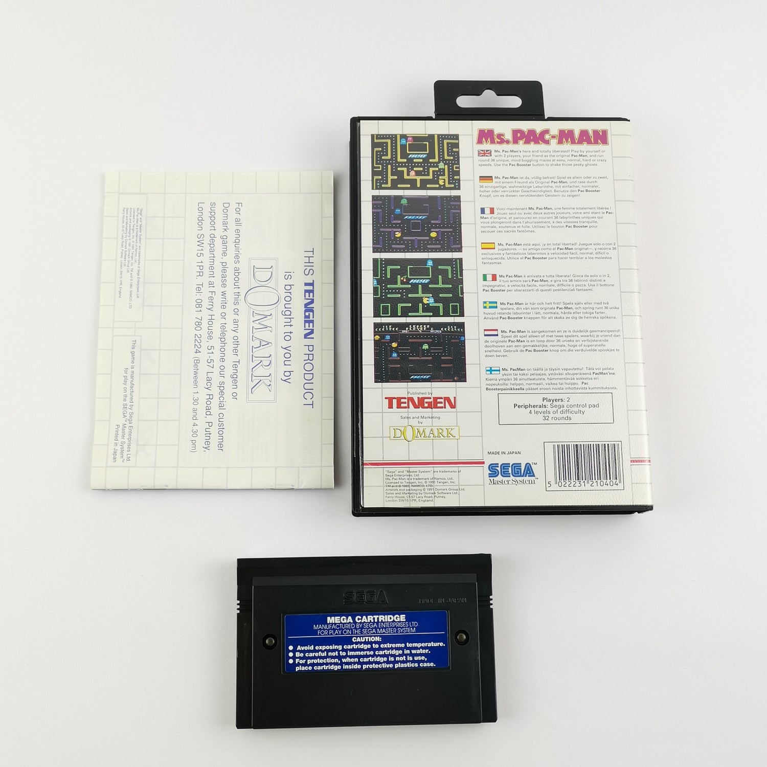 Sega Master System Spiel : Ms. Pac-Man - OVP & Anleitung PAL | MS Cartridge