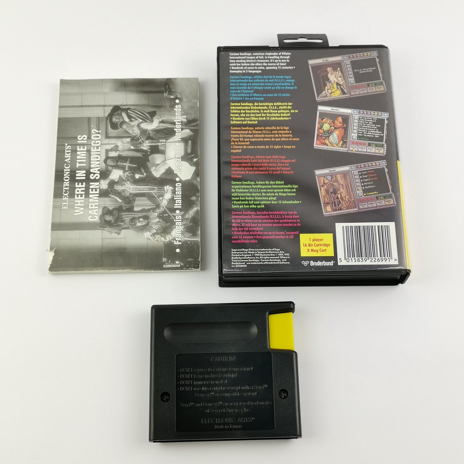 Sega Mega Drive game: Where in The World is Carmen Sandiego - original packaging instructions