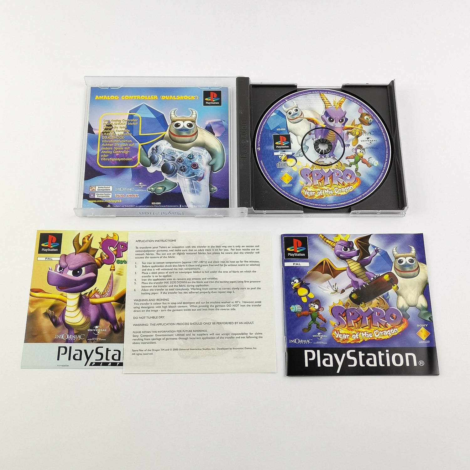 Sony Playstation 1 Spiel : Spyro Year of The Dragon + Bild zum Aufbügeln - PS1