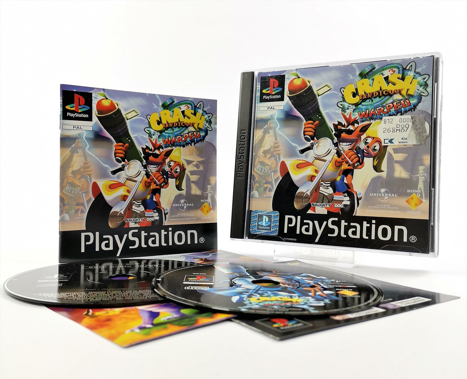 Sony Playstation 1 Spiel : Crash Bandicoot Warped + Demo - OVP & Anleitung PS1