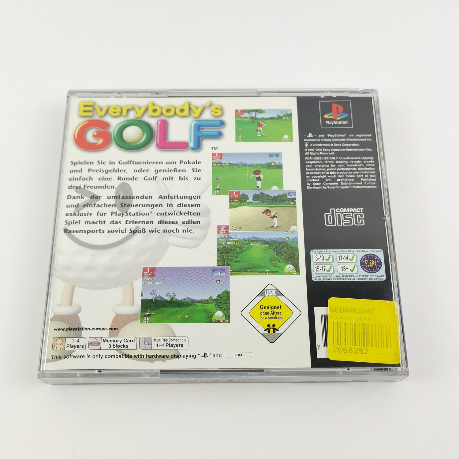 Sony Playstation 1 game: Everybodys Golf - original packaging & instructions PAL PS1 PSX