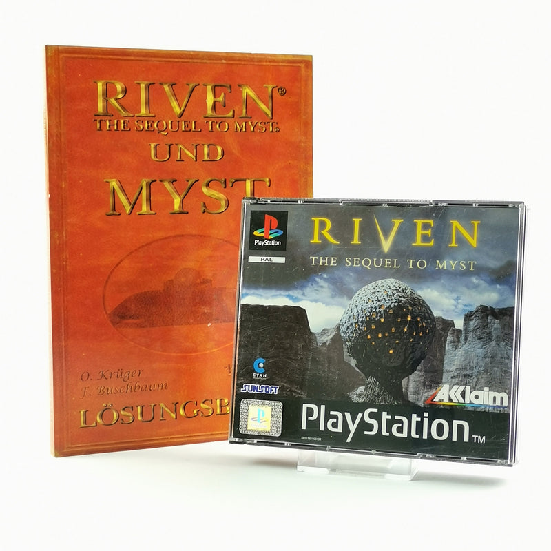 Sony Playstation 1 Spiel : Riven The Squel To Myst + Lösungsbuch - OVP PS1 PAL