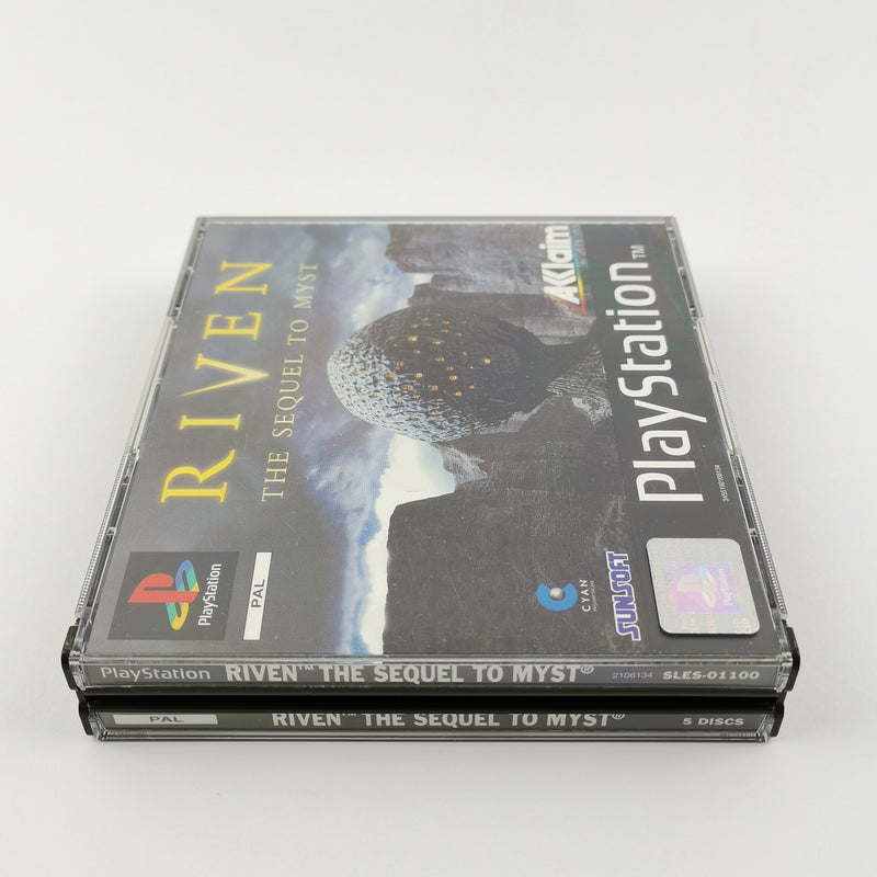 Sony Playstation 1 Spiel : Riven The Squel To Myst + Lösungsbuch - OVP PS1 PAL