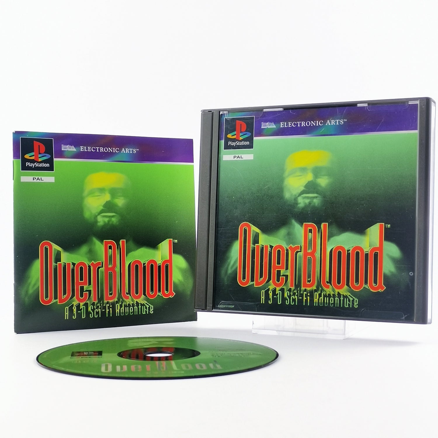 Sony Playstation 1 Spiel : Over Blood A 3-D Sci-Fi Adventure - OVP Anleitung PS1