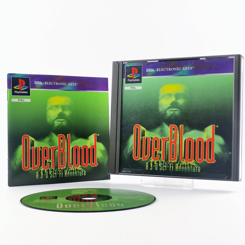 Sony Playstation 1 Spiel : Over Blood A 3-D Sci-Fi Adventure - OVP Anleitung PS1