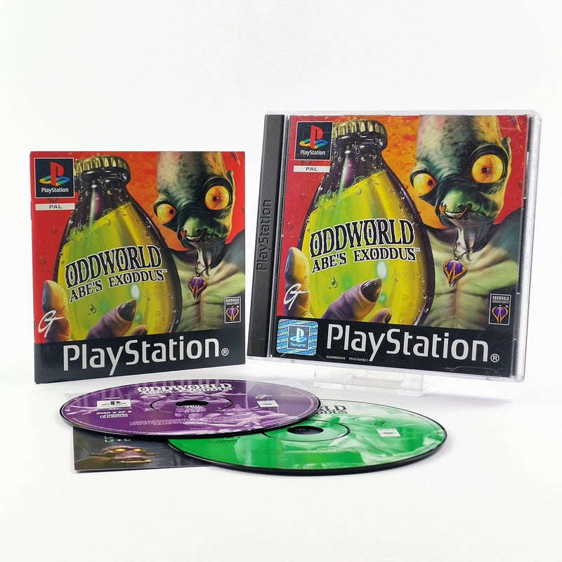 Sony Playstation 1 Spiel : Oddworld Abe´s Exodus - OVP Anleitung PAL Espanol PS1