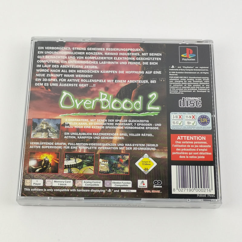 Sony Playstation 1 Spiel : Over Blood 2 - OVP & Anleitung PAL | PS1 PSX